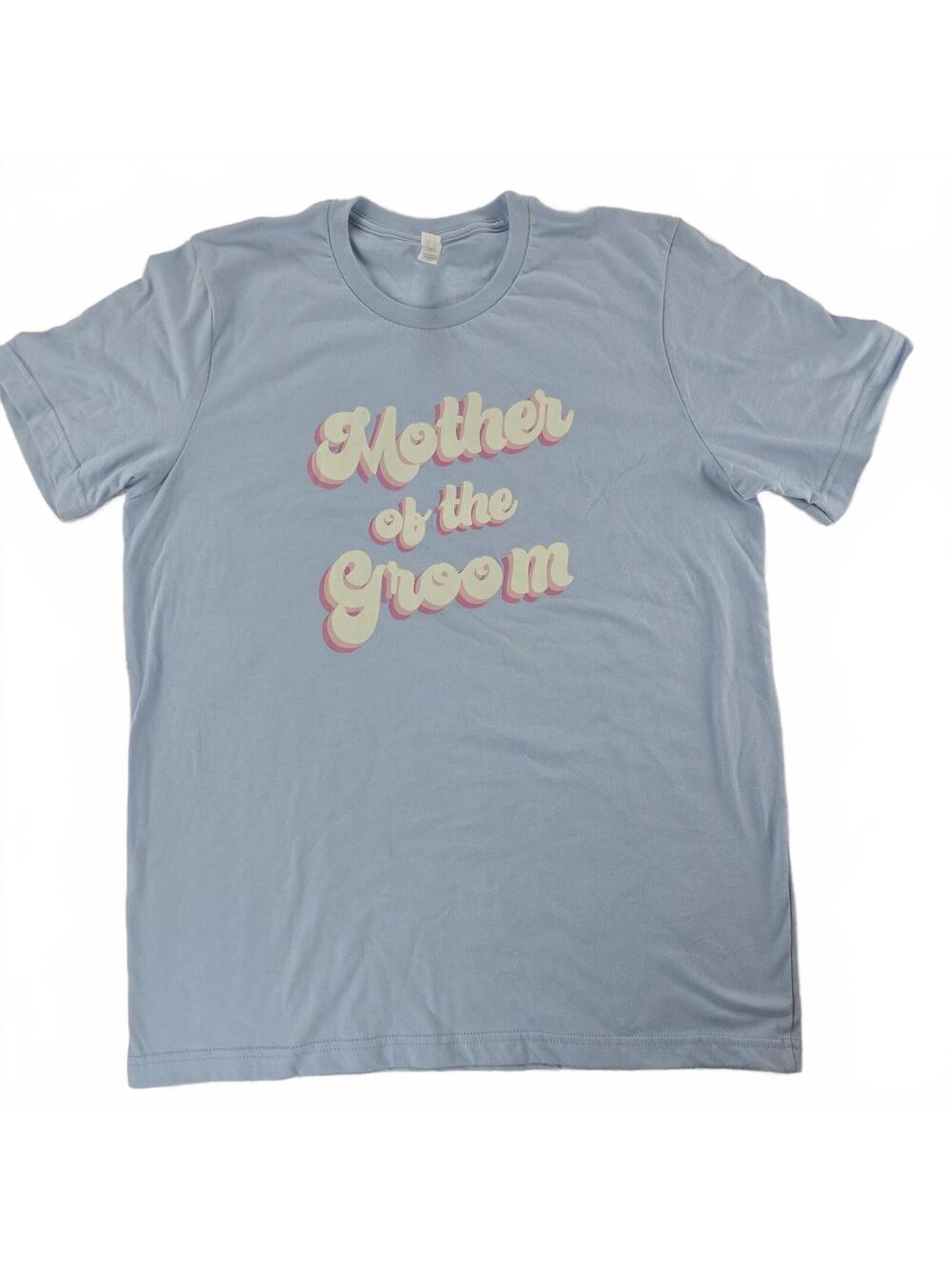 Light Blue 'Mother of the Groom' Graphic T-Shirt size Large